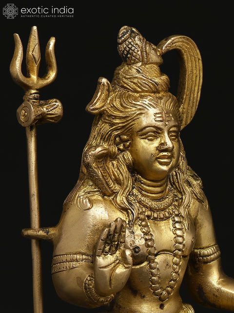 8" Blessing Lord Shiva | Brass Statue