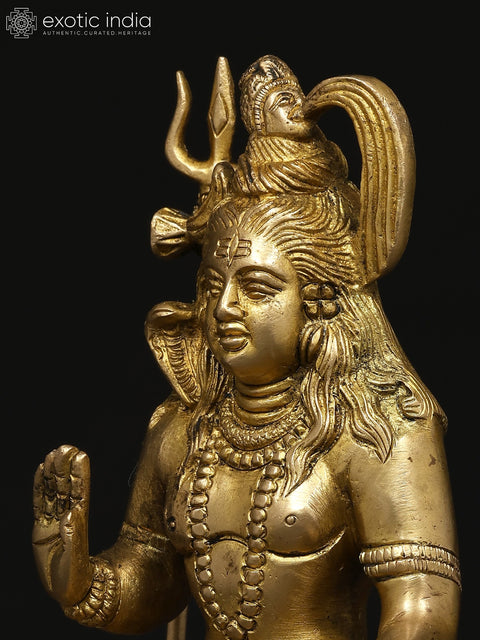 8" Blessing Lord Shiva | Brass Statue