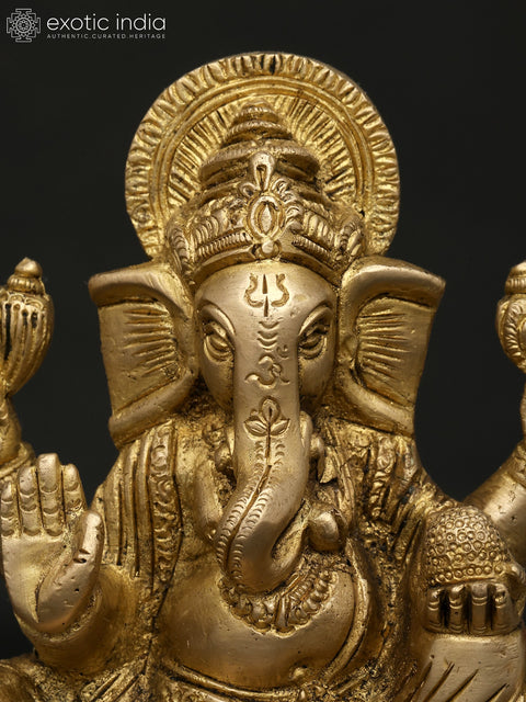 5" Small Blessing Lord Ganesha | Brass Statue