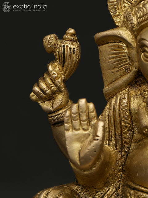 5" Small Blessing Lord Ganesha | Brass Statue
