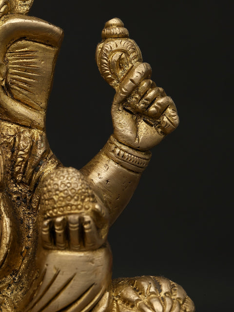 5" Small Blessing Lord Ganesha | Brass Statue