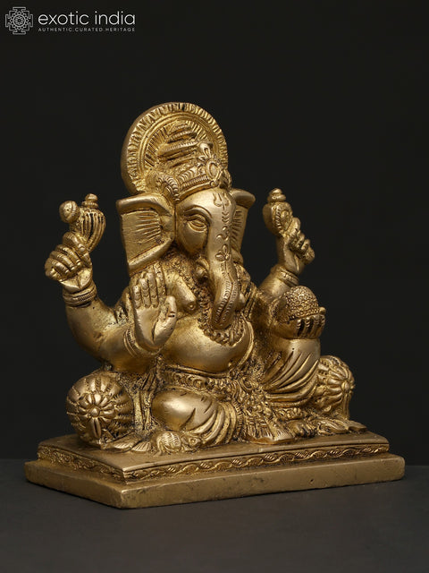 5" Small Blessing Lord Ganesha | Brass Statue