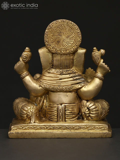 5" Small Blessing Lord Ganesha | Brass Statue