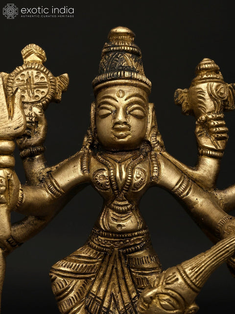 5" Small Goddess Durga | Brass Statue