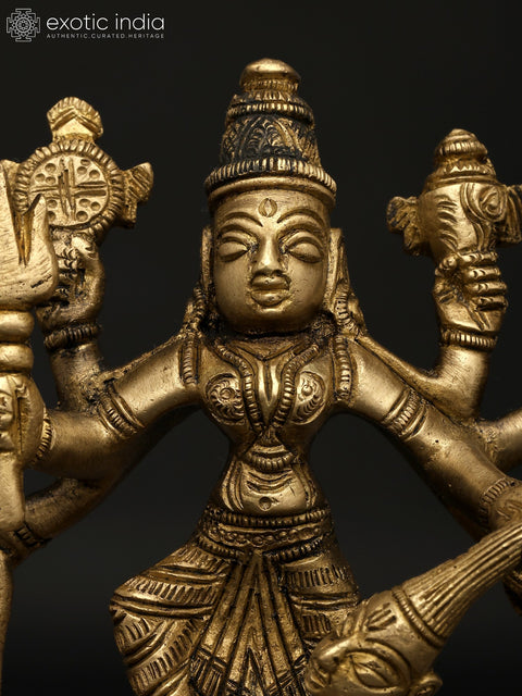 5" Small Goddess Durga | Brass Statue