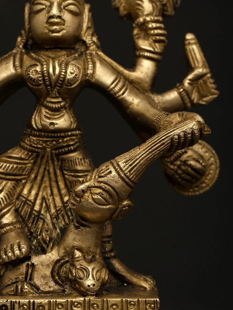 5" Small Goddess Durga | Brass Statue