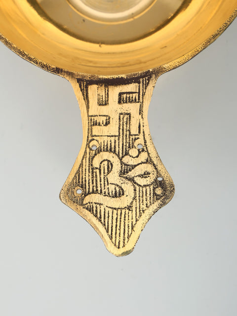 9" Handheld Ritual Diya in Brass