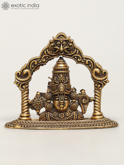 3" Tirupati Balaji Venkateshvara Handmade Brass Idol for Pooja