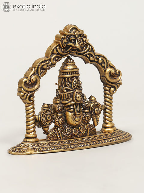 3" Small Superfine Tirupati Balaji (Venkateshvara) Brass Idol