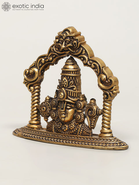 3" Small Superfine Tirupati Balaji (Venkateshvara) Brass Idol