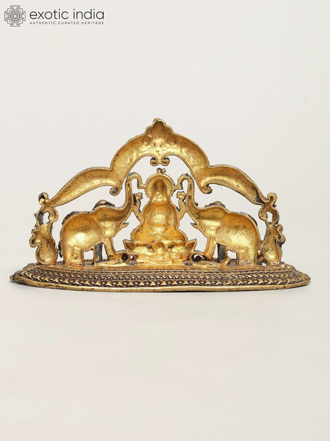 3" Small Superfine Gajalakshmi with Kirtimukha Arch | Brass Statue
