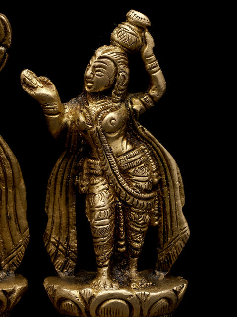 3" Small Standing Radha Krishna | Brass Statue