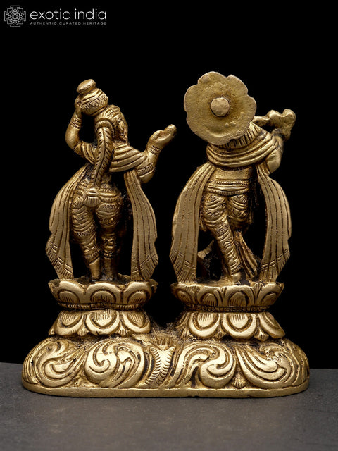 3" Small Standing Radha Krishna | Brass Statue