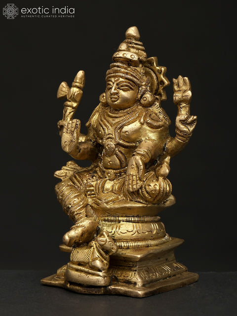 4" Small Sitting Blessing Lord Shiva | Brass Statue