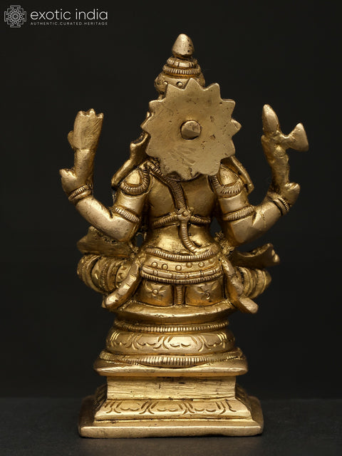 4" Small Sitting Blessing Lord Shiva | Brass Statue