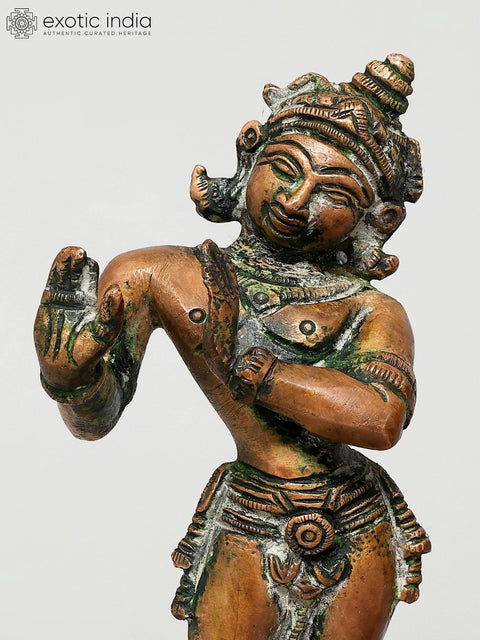 5" Pair of Radha Krishna | Brass Statues