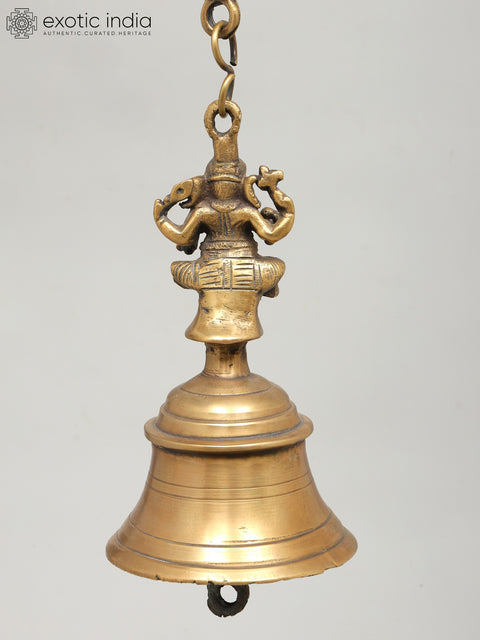 7" Brass Lord Ganesha Hanging Bell