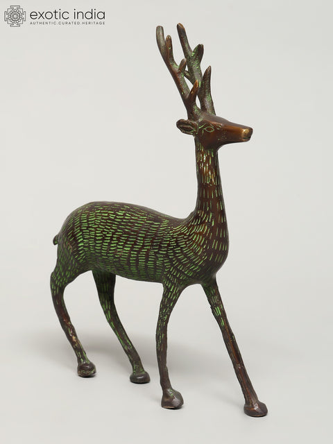 8" Brass Deer Statue | Table Decor