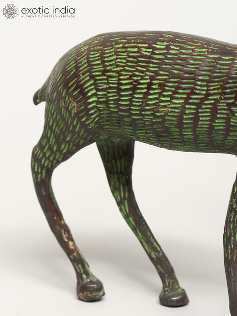8" Brass Deer Statue | Table Decor