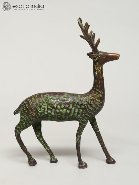 8" Brass Deer Statue | Table Decor