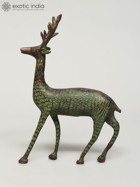 8" Brass Deer Statue | Table Decor