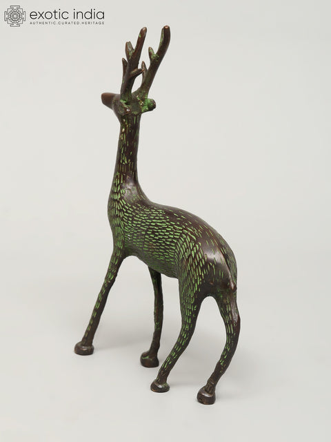 8" Brass Deer Statue | Table Decor