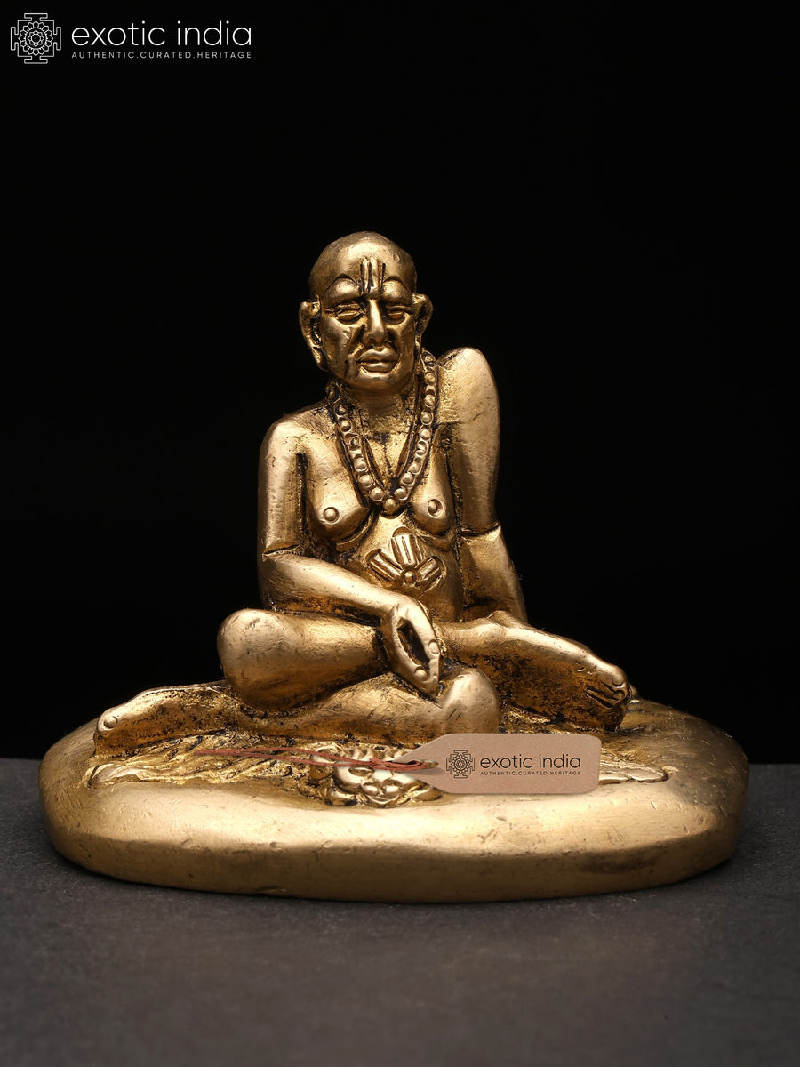 3" Small Swami Samarth Handmade Brass Statue