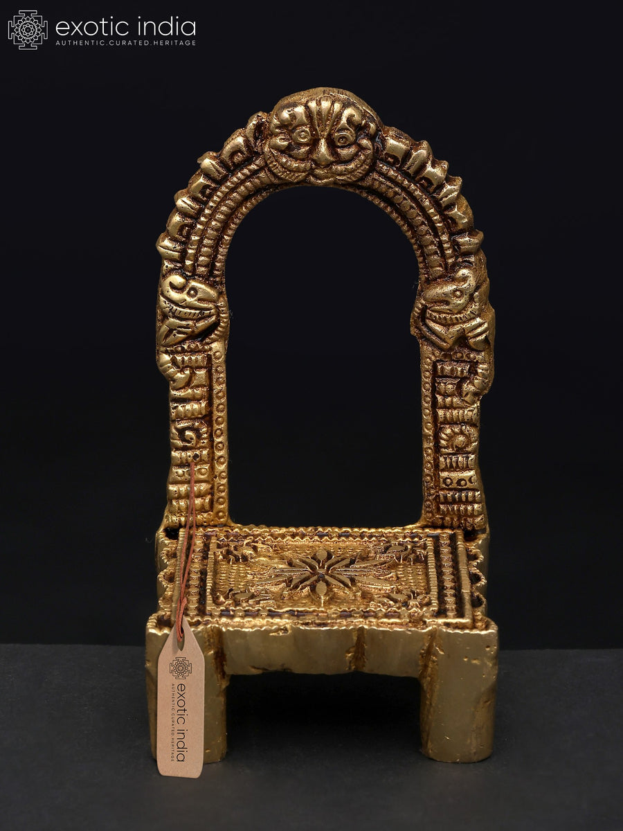 3" Small Kirtimukha Throne Brass Statue
