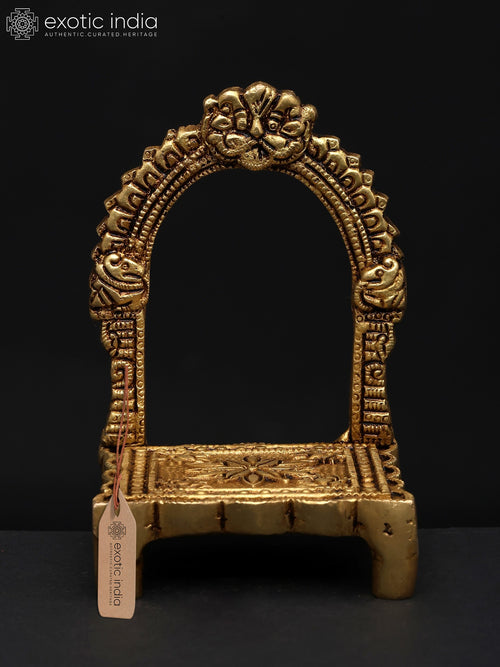 4" Brass Kirtimukha Throne Idol for Pooja