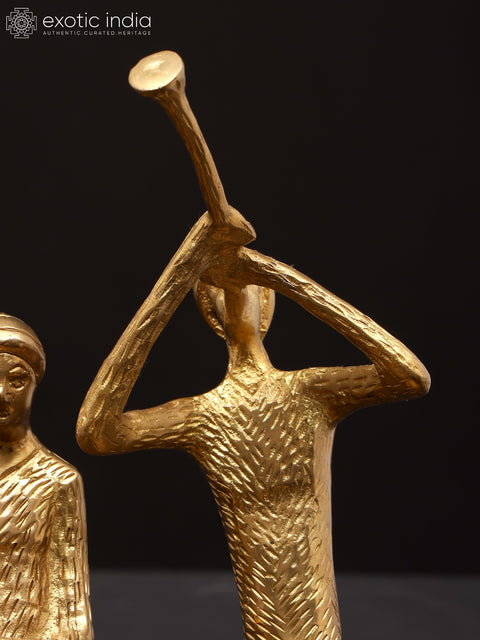 11" Set of Four Musicians | Brass Statues | Home Decor