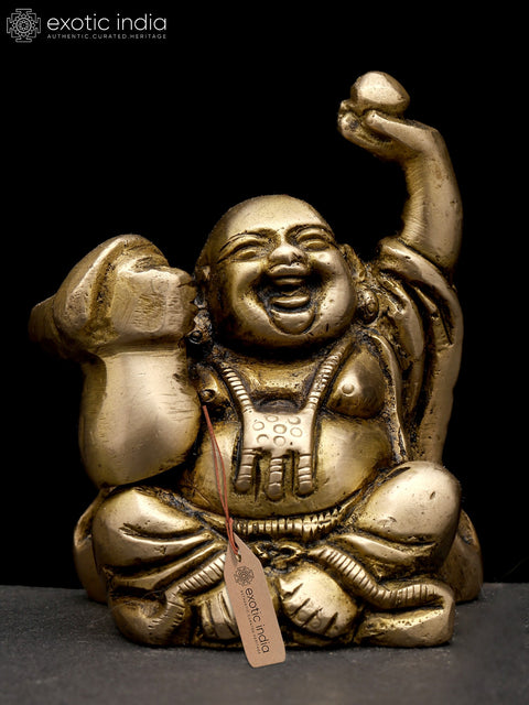 2" Small Laughing Buddha | Brass Statue