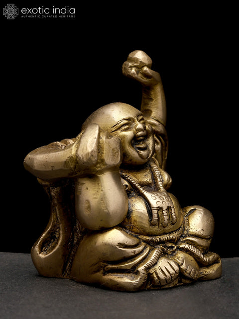 2" Small Laughing Buddha | Brass Statue