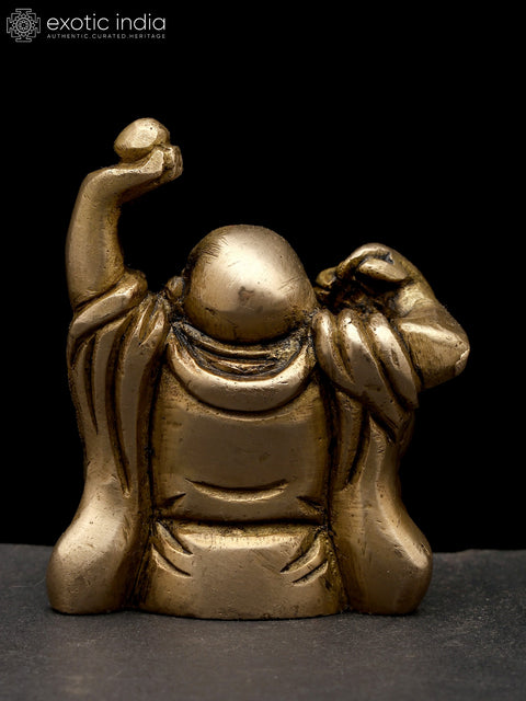 2" Small Laughing Buddha | Brass Statue