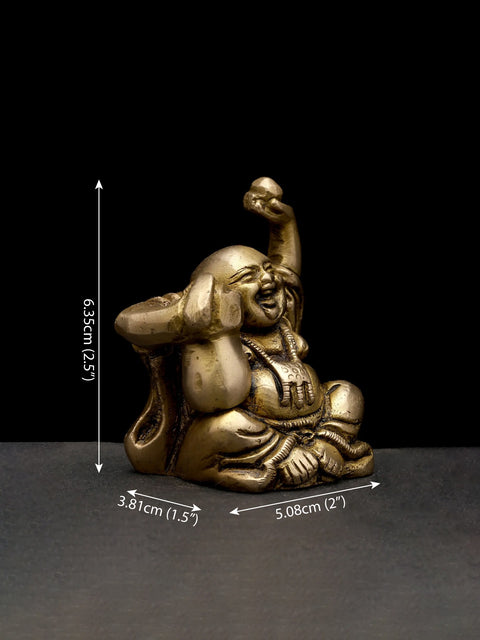 2" Small Laughing Buddha | Brass Statue