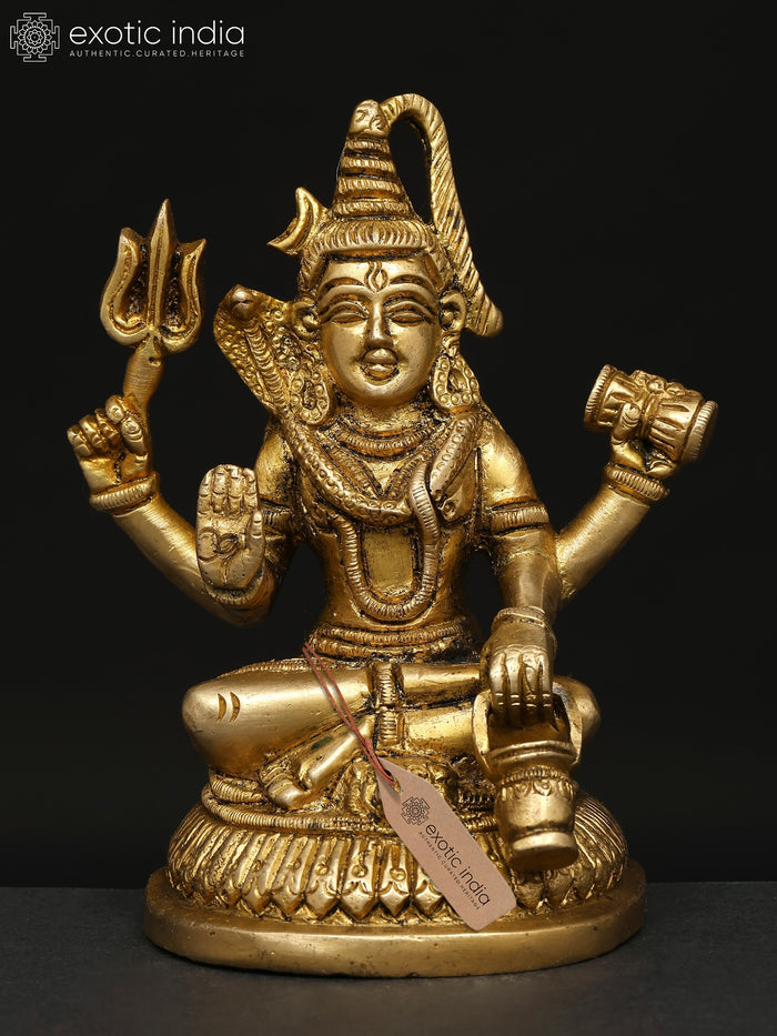 5" Blessing Lord Shiva Handmade Brass Statue