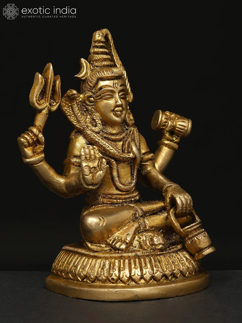 5" Small Blessing Lord Shiva | Brass Statue