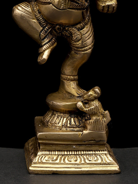 6" Small Nritya Ganesha | Brass Idol