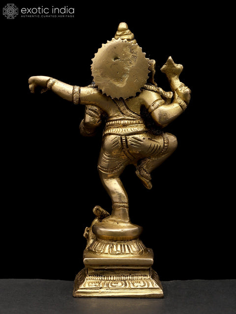 6" Small Nritya Ganesha | Brass Idol