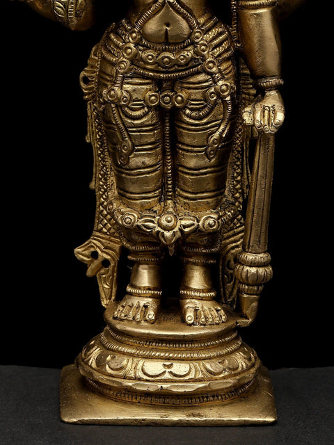 7" Four Armed Standing Lord Vishnu | Brass Statue
