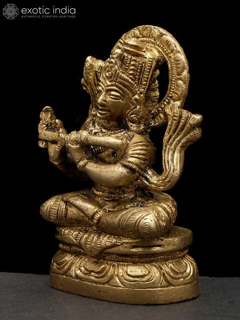 3" Small Fluting Lord Krishna | Brass Idol