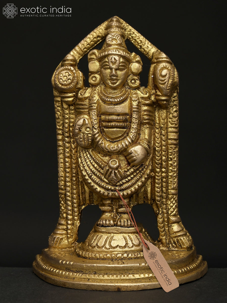 3" Small Tirupati Balaji Venkateshvara Brass Statue for Pooja