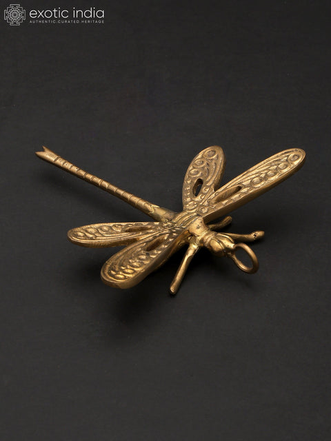 5" Small Brass Dragonfly | Home Decor