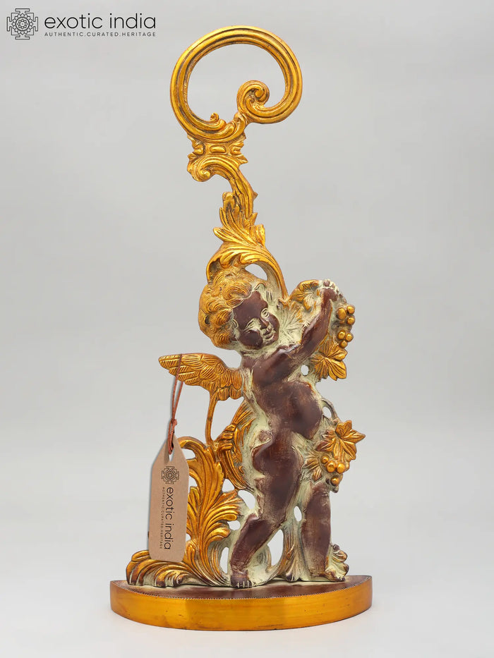 18" Brass Cherub Angel Doorstop Statue for Home Decor