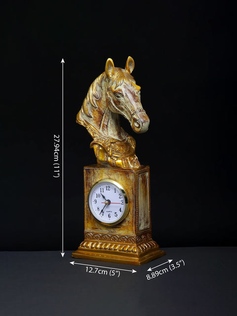 11" Stylized Horse Design Clock | Table Decor