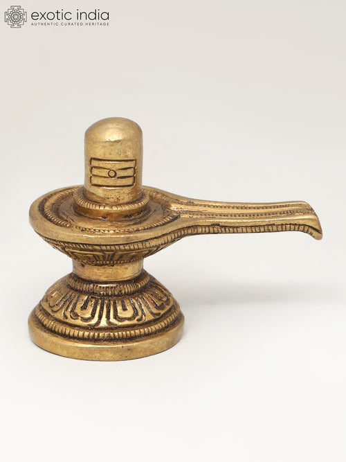 2" Small Brass Shivalinga Handmade Statue for Pooja