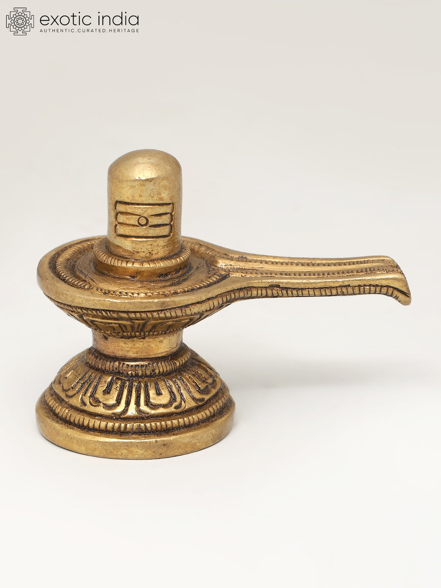 2" Small Brass Shivalinga Handmade Statue for Pooja