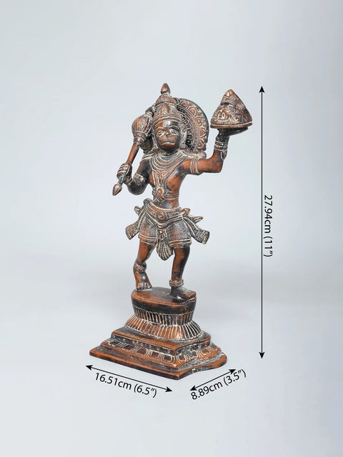 11" Brass Sanjivani Hanuman  | Handmade | Made In India