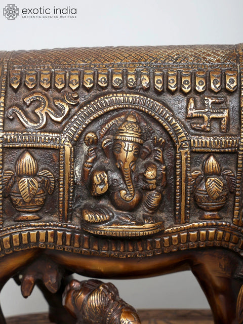 10" Crawling Baby Krishna with Cow | Brass Statue