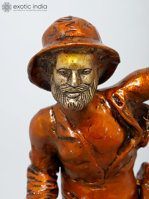19" Sailor with Lantern | Decorative Brass Statue | Home Decor