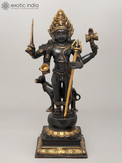 17" Lord Shiva Bhairava Handmade Brass Statue